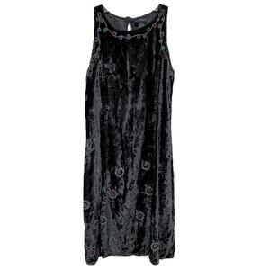 Sacred Threads Whimsigoth Velvet Mini Dress Size Small Embroidered Sleeveless